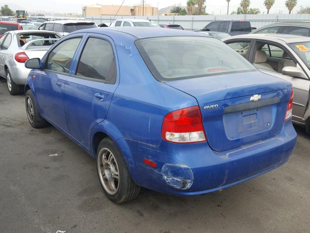 KL1TD52644B138464 - 2004 CHEVROLET AVEO BLUE photo 3