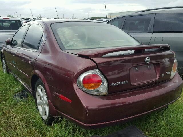 JN1DA31D22T442350 - 2002 NISSAN MAXIMA MAROON photo 3