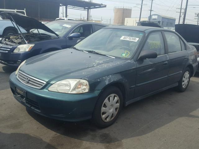 2HGEJ661XYH583322 - 2000 HONDA CIVIC BASE GREEN photo 2