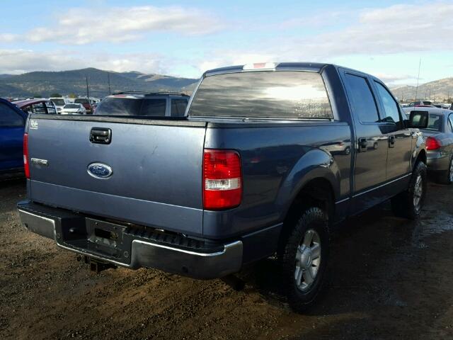 1FTPW14504KC02839 - 2004 FORD F150 BLUE photo 4