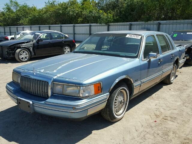 1LNLM81W9PY653968 - 1993 LINCOLN TOWN CAR E BLUE photo 2