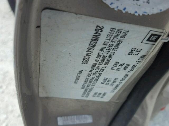 2G4WB52K9X1412203 - 1999 BUICK REGAL LS TAN photo 10