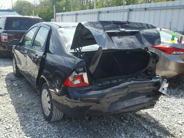 1FAFP34N47W244664 - 2007 FORD FOCUS BLACK photo 3