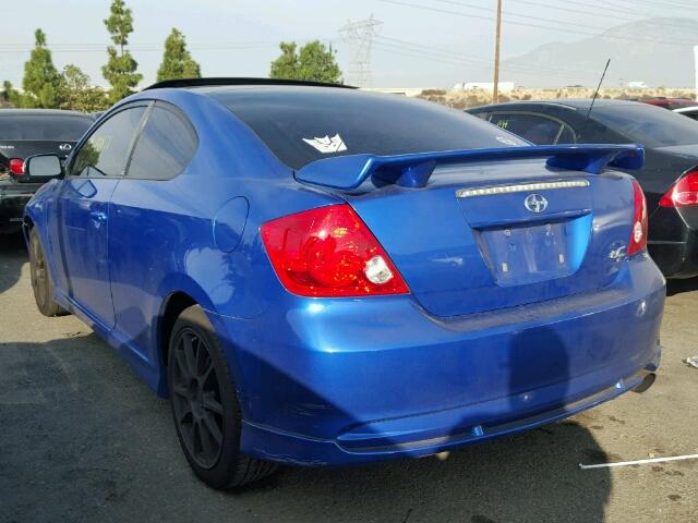 JTKDE167X60138725 - 2006 TOYOTA SCION TC BLUE photo 3