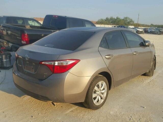 5YFBURHE1FP185613 - 2015 TOYOTA COROLLA L GRAY photo 4