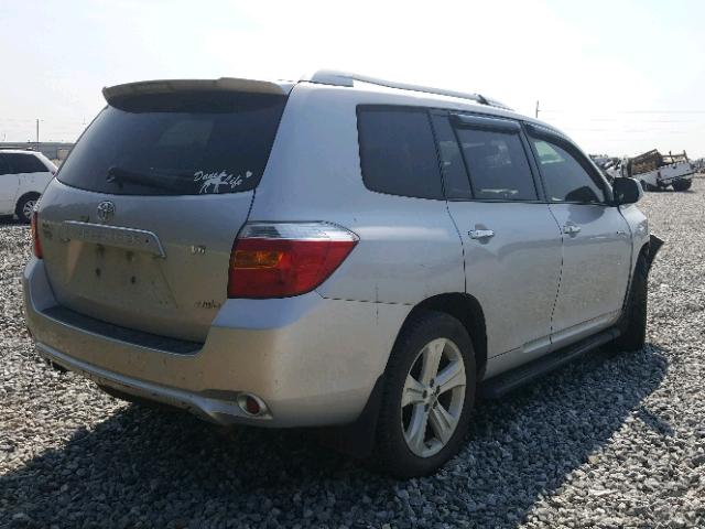 JTEES42A982064790 - 2008 TOYOTA HIGHLANDER SILVER photo 4