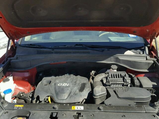 5XYZU3LB6DG079510 - 2013 HYUNDAI SANTA FE S RED photo 7