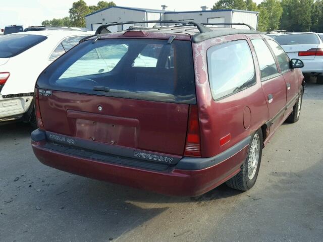 1MECM55U4LA628392 - 1990 MERCURY SABLE GS BURGUNDY photo 4