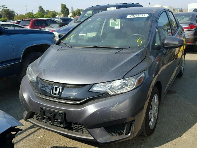 JHMGK5H52HS001252 - 2017 HONDA FIT LX GRAY photo 2