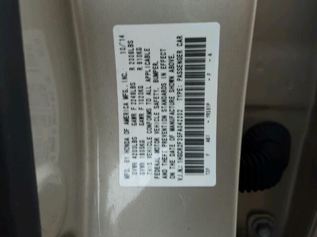 1HGCR2F35FA042202 - 2015 HONDA ACCORD GOLD photo 10