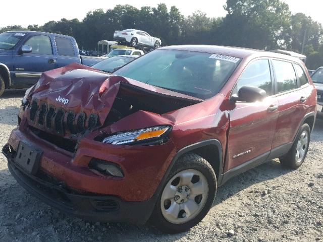 1C4PJLAB9FW761001 - 2015 JEEP CHEROKEE S RED photo 2