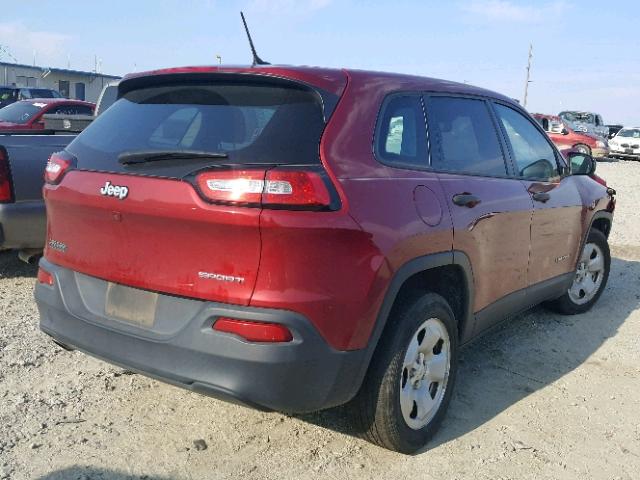 1C4PJLAB9FW761001 - 2015 JEEP CHEROKEE S RED photo 4