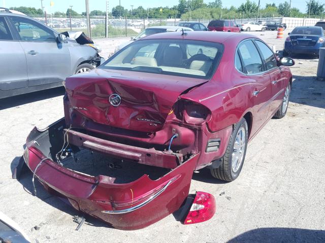 2G4WD582181156416 - 2008 BUICK LACROSSE C RED photo 4