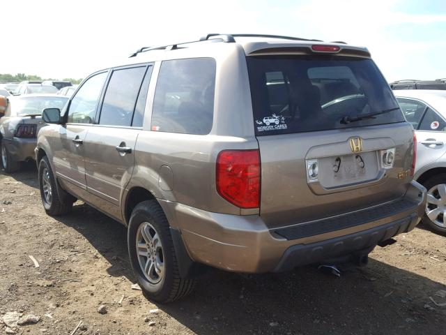 2HKYF184X3H529400 - 2003 HONDA PILOT EX GOLD photo 3