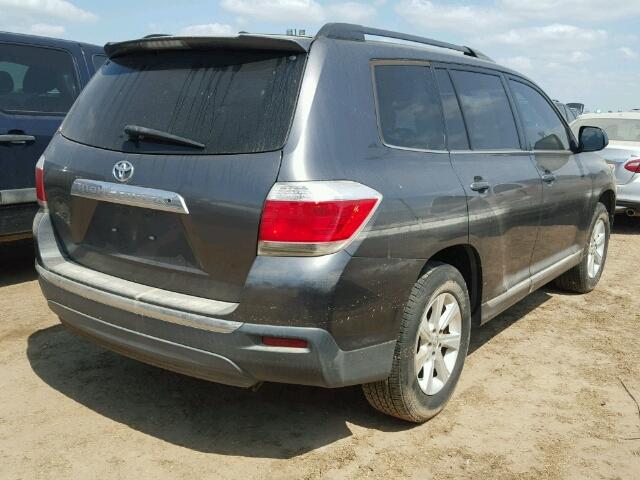 5TDZK3EH8BS029862 - 2011 TOYOTA HIGHLANDER GRAY photo 4