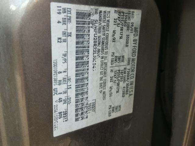 5LMFU28R22LJ06540 - 2002 LINCOLN NAVIGATOR Bej foto 10