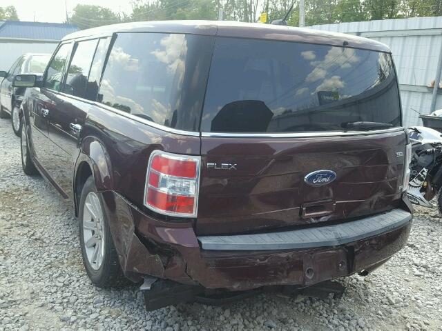 2FMEK62C69BB08821 - 2009 FORD FLEX SEL MAROON photo 3