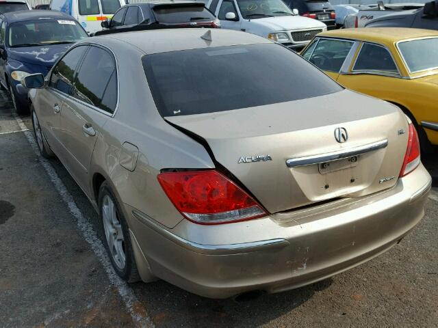 JH4KB16515C002839 - 2005 ACURA RL BEIGE photo 3