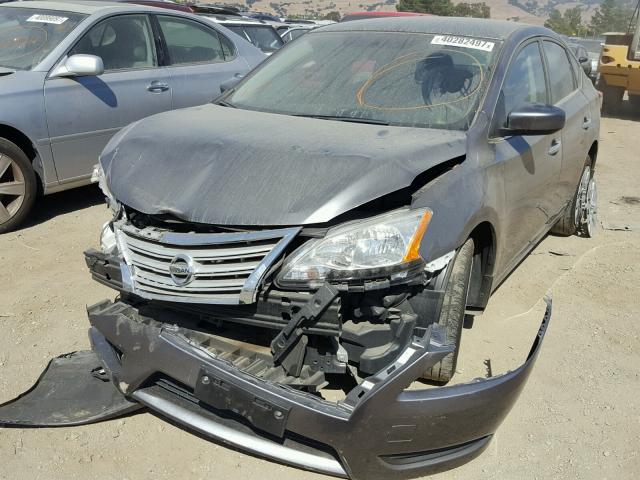 3N1AB7AP7FY295330 - 2015 NISSAN SENTRA S GRAY photo 2