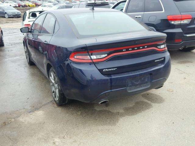 1C3CDFBB0ED680960 - 2014 DODGE DART BLUE photo 3