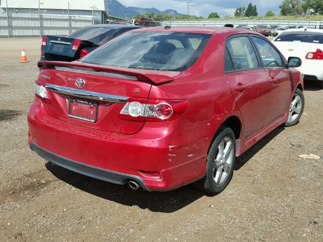 2T1BU4EE9BC530680 - 2011 TOYOTA COROLLA BA RED photo 4