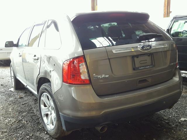 2FMDK3KC0CBA60895 - 2012 FORD EDGE LIMIT BROWN photo 3