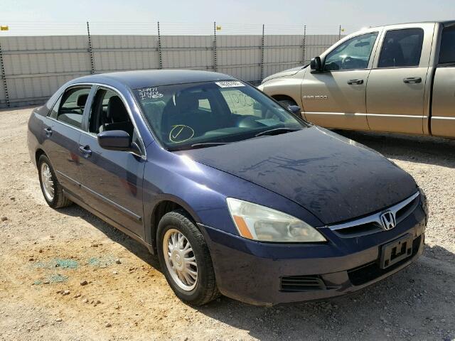 3HGCM56467G703294 - 2007 HONDA ACCORD LX BLUE photo 1