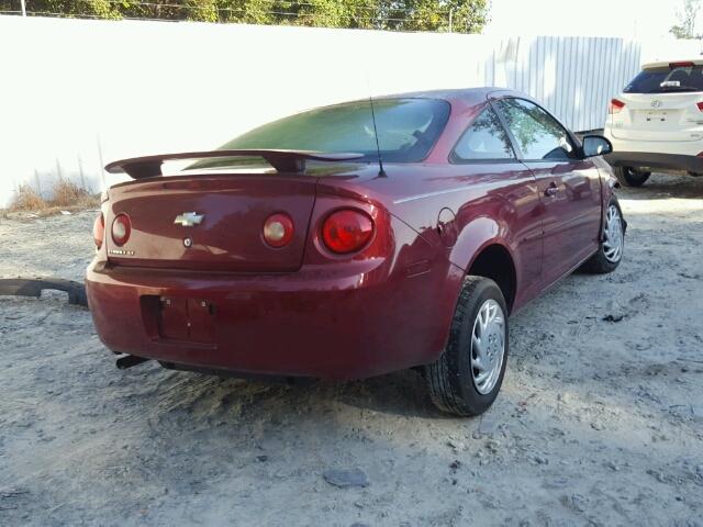 1G1AL18F677382183 - 2007 CHEVROLET COBALT LT BURGUNDY photo 4