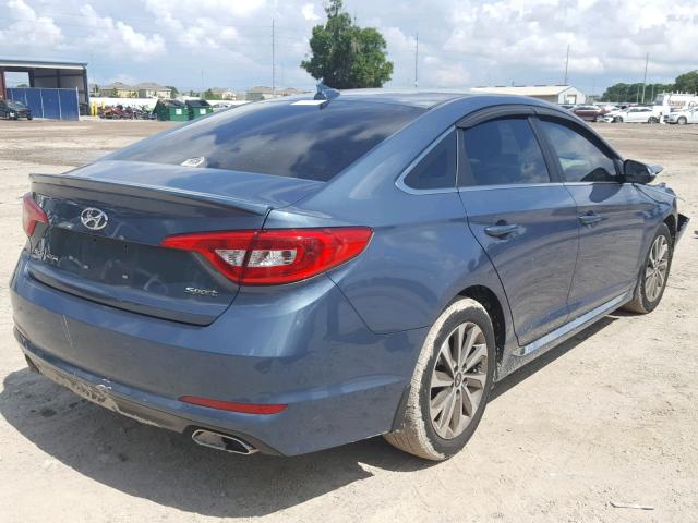 5NPE34AF4FH175516 - 2015 HYUNDAI SONATA SPO BLUE photo 4