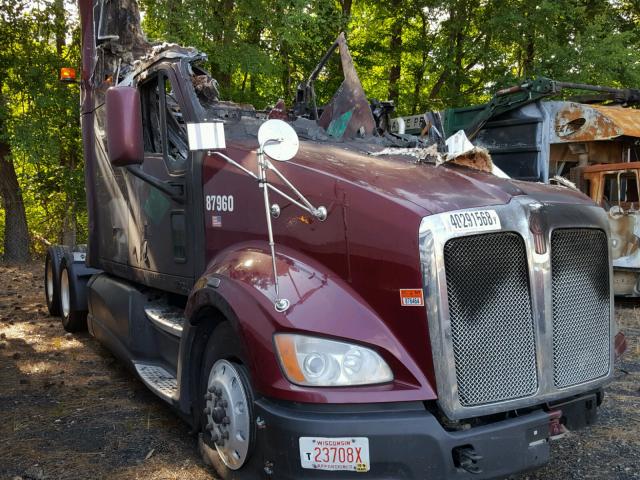 1XKFD48X4CJ315717 - 2012 KENWORTH CONSTRUCTI BURGUNDY photo 1