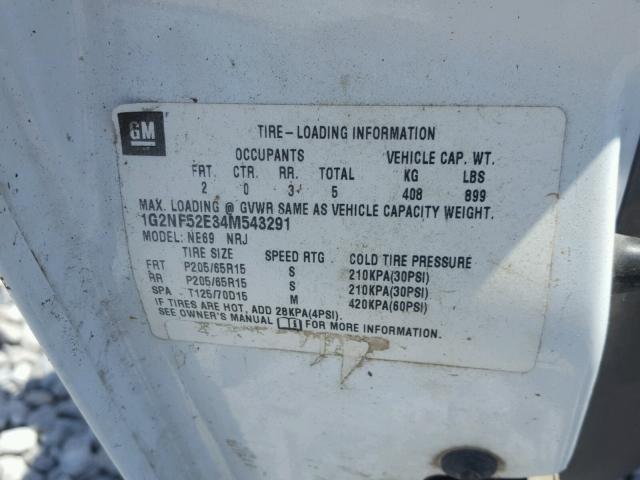 1G2NF52E34M543291 - 2004 PONTIAC GRAND AM S Ağ foto 10