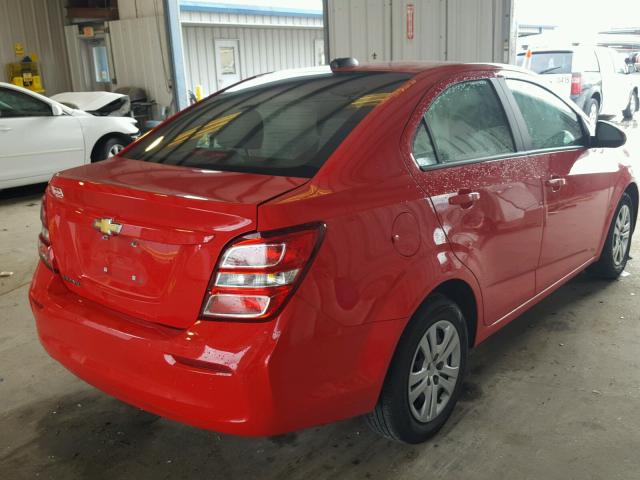 1G1JB5SH6H4130022 - 2017 CHEVROLET SONIC LS 红色 照片 4