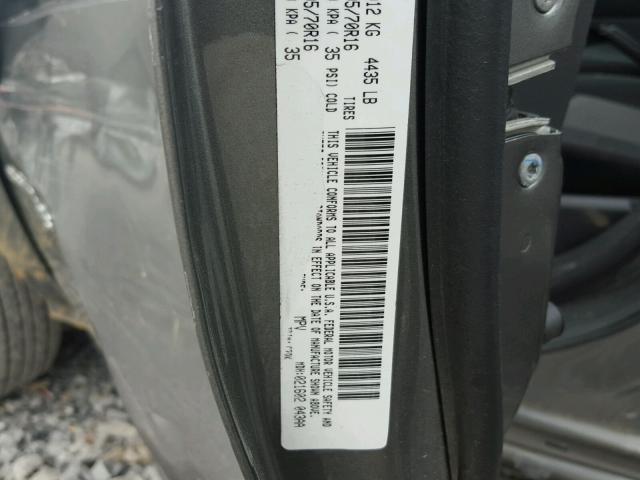 1C4NJCBA7CD601025 - 2012 JEEP COMPASS SP GRAY photo 10