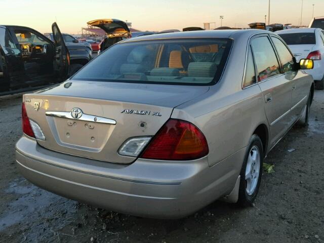 4T1BF28B82U223841 - 2002 TOYOTA AVALON TAN photo 4