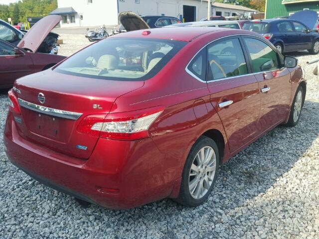 3N1AB7AP5DL691976 - 2013 NISSAN SENTRA S RED photo 4