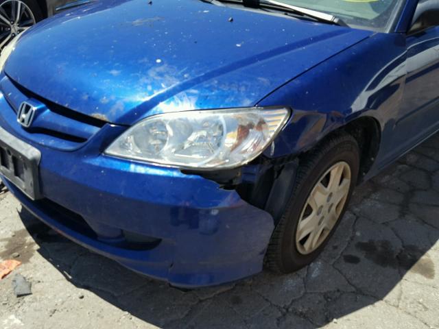 1HGES16344L006039 - 2004 HONDA CIVIC DX V BLUE photo 9