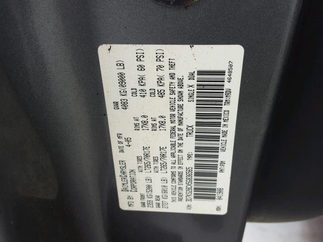 3D7KS28CX5G836565 - 2005 DODGE RAM 2500 S GRAY photo 10
