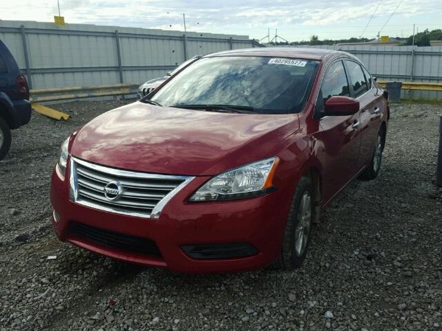 3N1AB7AP1DL786809 - 2013 NISSAN SENTRA S MAROON photo 2