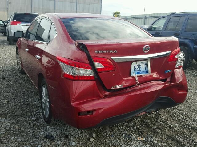 3N1AB7AP1DL786809 - 2013 NISSAN SENTRA S MAROON photo 3