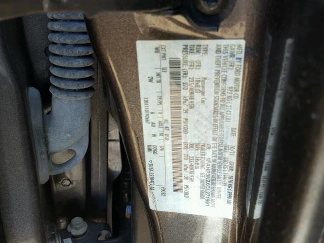 1FAHP3N2XCL271991 - 2012 FORD FOCUS TITA CHARCOAL photo 10