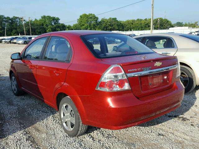 KL1TD5DE1BB263732 - 2011 CHEVROLET AVEO LS RED photo 3