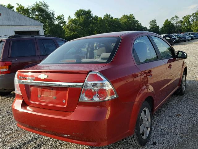 KL1TD5DE1BB263732 - 2011 CHEVROLET AVEO LS RED photo 4