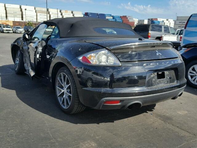 4A37L2EF1CE002973 - 2012 MITSUBISHI ECLIPSE BLACK photo 3