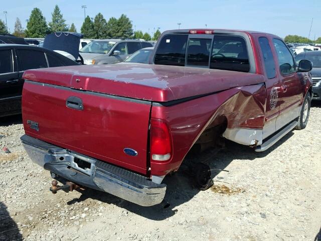 1FTRX17W01NA49240 - 2001 FORD F150 BURGUNDY photo 4