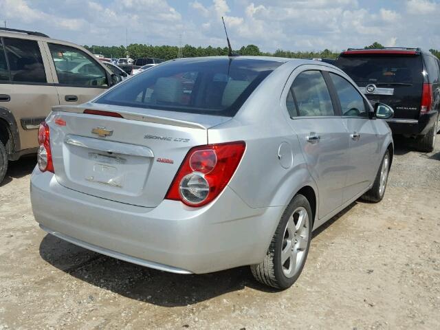 1G1JE5SB3E4203863 - 2014 CHEVROLET SONIC LTZ SILVER photo 4