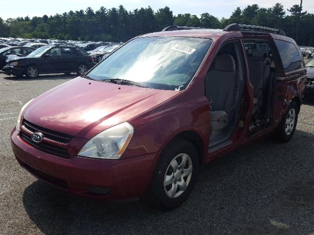 KNDMB233176171375 - 2007 KIA SEDONA EX RED photo 2