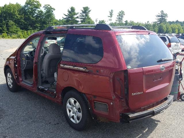 KNDMB233176171375 - 2007 KIA SEDONA EX RED photo 3