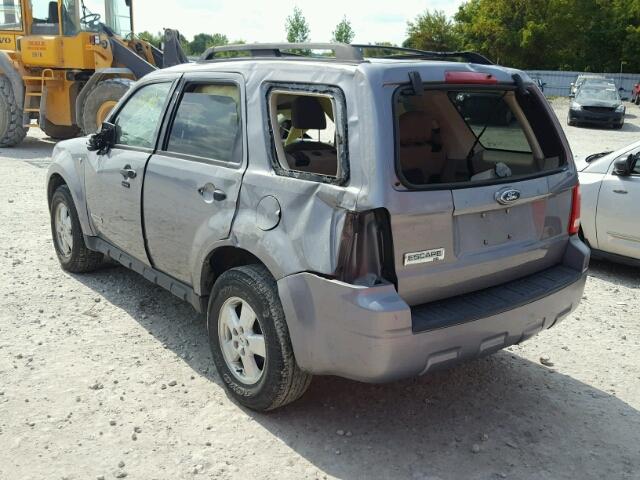 1FMCU03188KC22156 - 2008 FORD ESCAPE XLT GRAY photo 3