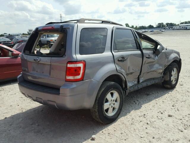 1FMCU03188KC22156 - 2008 FORD ESCAPE XLT GRAY photo 4