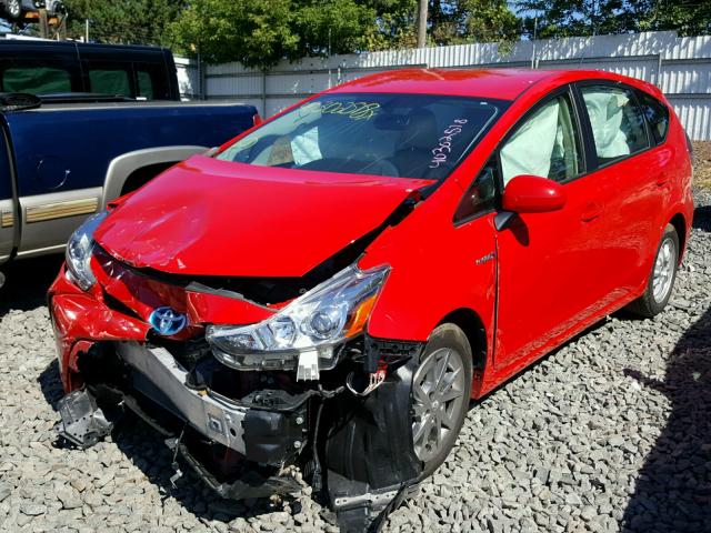 JTDZN3EU0FJ040393 - 2015 TOYOTA PRIUS V RED photo 2